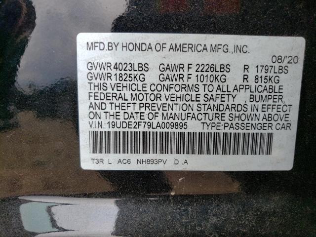 19UDE2F79LA009895 - 2020 ACURA ILX PREMIUM BLACK photo 12