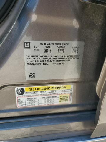 1G1ZC5EB2AF115003 - 2010 CHEVROLET MALIBU 1LT TAN photo 12