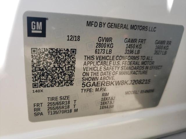 5GAERBKW8KJ208215 - 2019 BUICK ENCLAVE ESSENCE 白色 照片 13