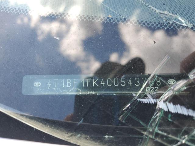 4T1BF1FK4CU543768 - 2012 TOYOTA CAMRY BASE WHITE photo 12