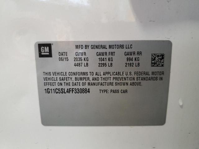 1G11C5SL4FF330884 - 2015 CHEVROLET MALIBU 1LT WHITE photo 13