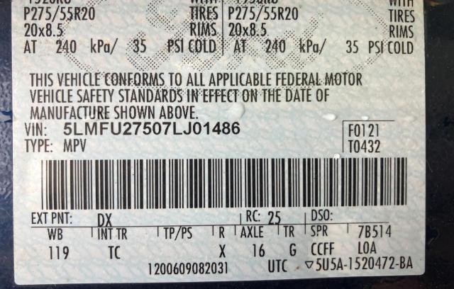 5LMFU27507LJ01486 - 2007 LINCOLN NAVIGATOR 蓝色 照片 10