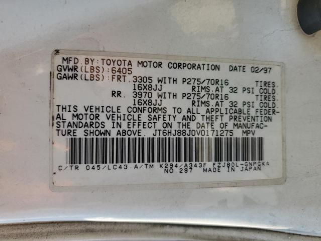 JT6HJ88J0V0171275 - 1997 LEXUS LX 450 WHITE photo 13