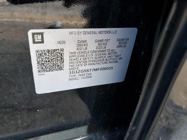 1G1ZG5ST7MF000015 - 2021 CHEVROLET MALIBU RS 黑色 照片 13