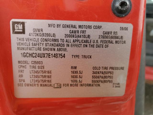 1GCHC24UX7E148754 - 2007 CHEVROLET SILVERADO C2500 HEAVY DUTY RED photo 12