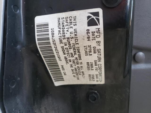 1G8AJ52F24Z211647 - 2004 SATURN ION LEVEL 2 银色 照片 12