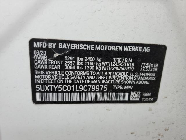 5UXTY5C01L9C79975 - 2020 BMW X3 XDRIVE30I WHITE photo 13