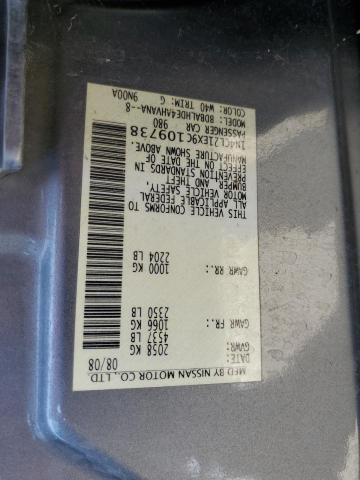 1N4CL21EX9C109738 - 2009 NISSAN ALTIMA HYBRID GRAY photo 12