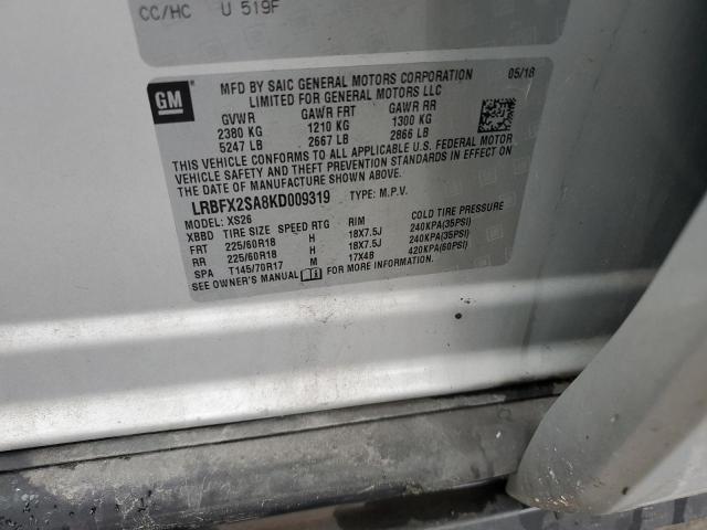 LRBFX2SA8KD009319 - 2019 BUICK ENVISION ESSENCE فضي صورة 13