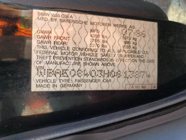 WBAEC8403H0613874 - 1987 BMW 635 CSI AUTOMATIC L6 GRAY photo 12