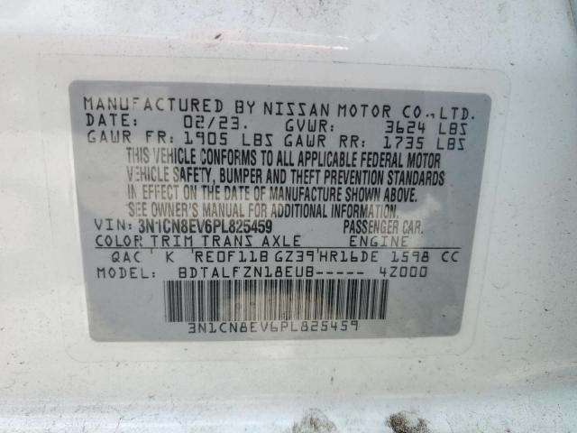 3N1CN8EV6PL825459 - 2023 NISSAN VERSA SV WHITE photo 12