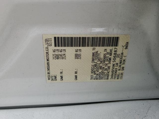 1N4AA6FVXMC506887 - 2021 NISSAN MAXIMA PLATINUM WHITE photo 12