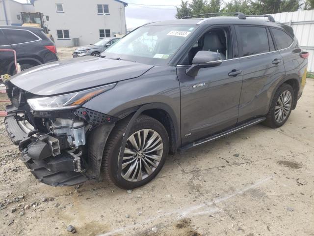 5TDEBRCH0MS055914 - 2021 TOYOTA HIGHLANDER HYBRID PLATINUM GRAY photo 1