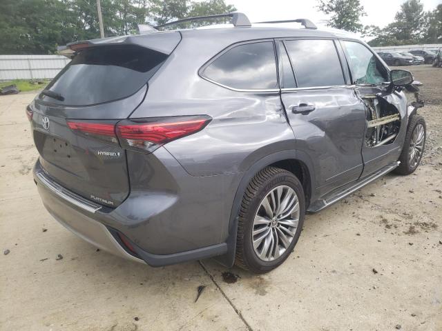 5TDEBRCH0MS055914 - 2021 TOYOTA HIGHLANDER HYBRID PLATINUM GRAY photo 3