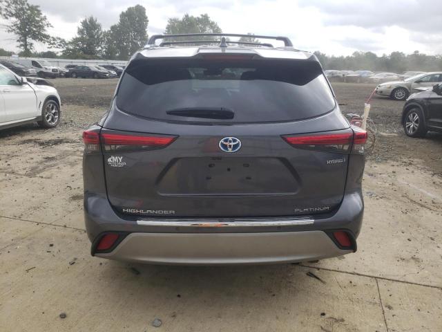 5TDEBRCH0MS055914 - 2021 TOYOTA HIGHLANDER HYBRID PLATINUM GRAY photo 6