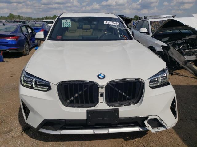 5UX53DP01N9K76005 - 2022 BMW X3 XDRIVE30I WHITE photo 5