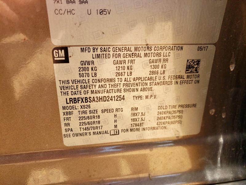 LRBFXBSA3HD241254 - 2017 BUICK ENVISION ESSENCE Boz foto 13