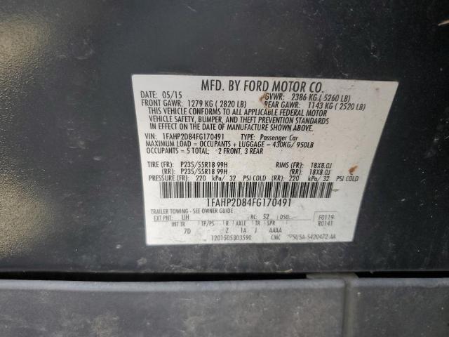 1FAHP2D84FG170491 - 2015 FORD TAURUS SE BLACK photo 12