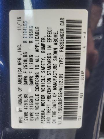 19UUB3F55HA002009 - 2017 ACURA TLX TECH BLUE photo 12