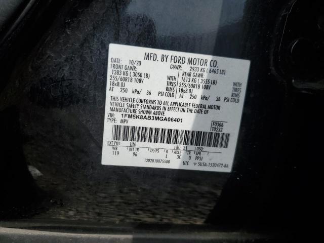 1FM5K8AB3MGA06401 - 2021 FORD EXPLORER POLICE INTERCEPTOR BLACK photo 14