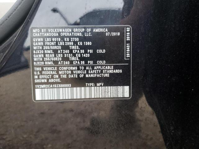 1V2MR2CA1KC586893 - 2019 VOLKSWAGEN ATLAS SEL Qara foto 14