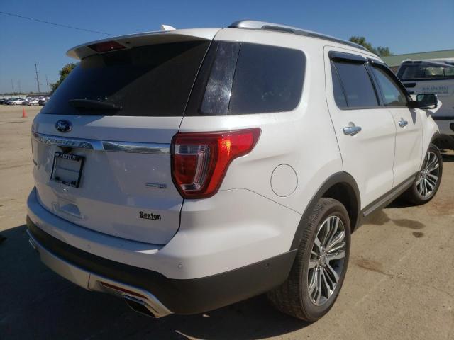 1FM5K8HT8HGB69257 - 2017 FORD EXPLORER PLATINUM WHITE photo 4