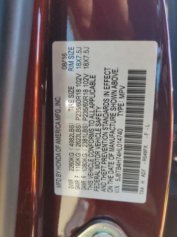 5J8TB4H74HL014740 - 2017 ACURA RDX ADVANCE BURGUNDY photo 13