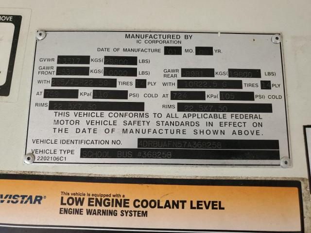 4DRBUAFN57A368258 - 2007 IC CORPORATION 3000 Sarı foto 10