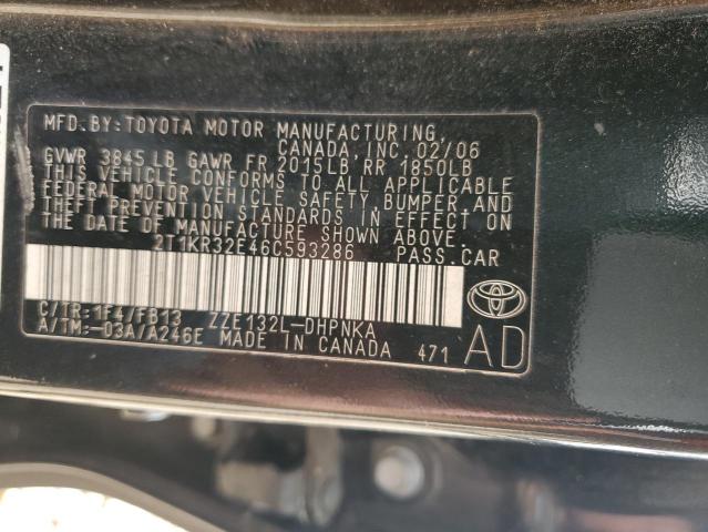 2T1KR32E46C593286 - 2006 TOYOTA COROLLA MA XR GRAY photo 13
