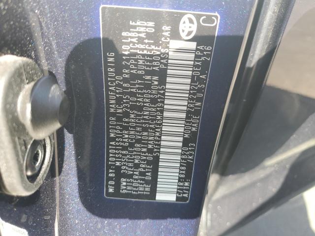 5YFEPMAE6MP191745 - 2021 TOYOTA COROLLA LE Mavi foto 12