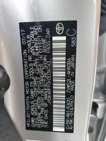 JTDKARFP2H3038743 - 2017 TOYOTA PRIUS PRIM 银色 照片 14