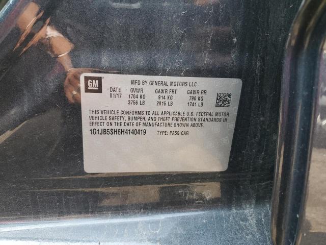 1G1JB5SH6H4140419 - 2017 CHEVROLET SONIC LS Boz foto 12