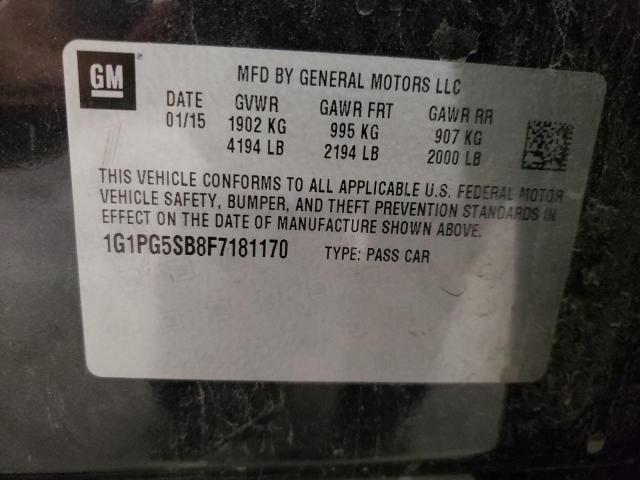 1G1PG5SB8F7181170 - 2015 CHEVROLET CRUZE LTZ BLACK photo 12