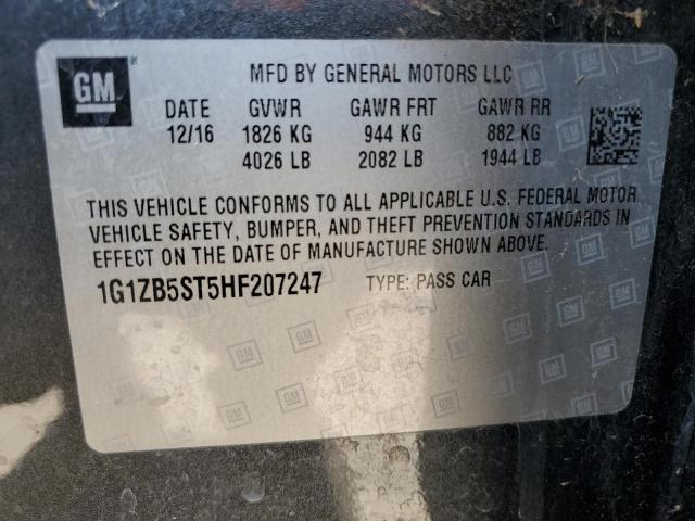 1G1ZB5ST5HF207247 - 2017 CHEVROLET MALIBU LS 灰色 照片 12