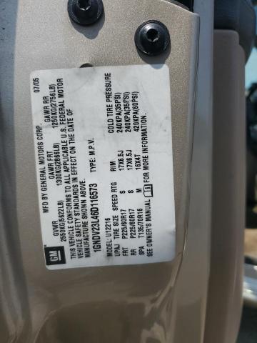 1GNDV23L46D116573 - 2006 CHEVROLET UPLANDER LS 金色 照片 12