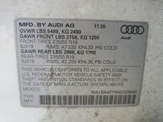 WA1BAAFY5M2028440 - 2021 AUDI Q5 PREMIUM PLUS WHITE photo 12