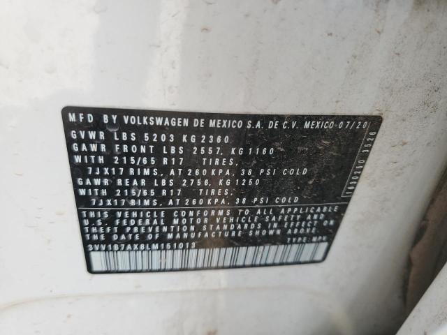3VV1B7AX8LM151013 - 2020 VOLKSWAGEN TIGUAN S Blanc photo 13