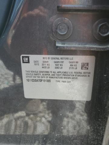1G11C5SA7DF181365 - 2013 CHEVROLET MALIBU 1LT GRAY photo 12