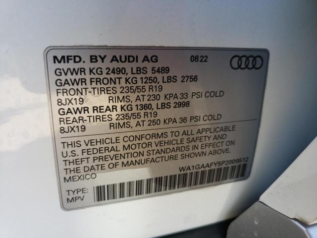 WA1GAAFY5P2009512 - 2023 AUDI Q5 PREMIUM 45 WHITE photo 13