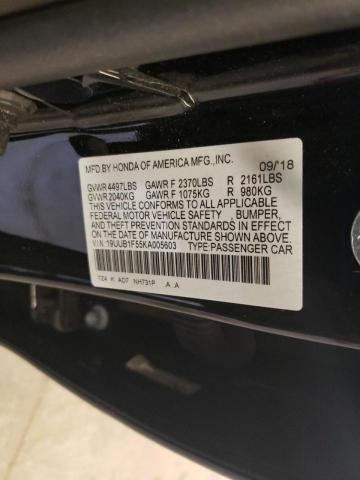 19UUB1F55KA005603 - 2019 ACURA TLX TECHNOLOGY BLACK photo 12