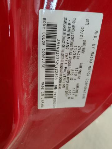 JM1NB353320222698 - 2002 MAZDA MX-5 MIATA BASE RED photo 13