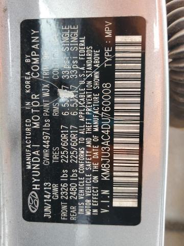 KM8JU3AC4DU760008 - 2013 HYUNDAI TUCSON GLS ნაცრისფერი ფოტო 13