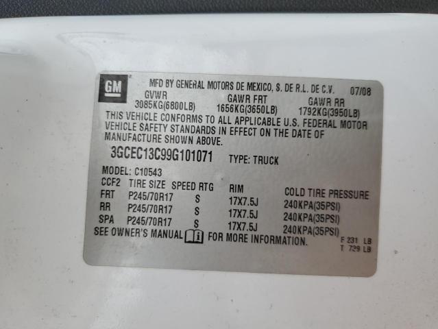 3GCEC13C99G101071 - 2009 CHEVROLET SILVERADO C1500 WHITE photo 12