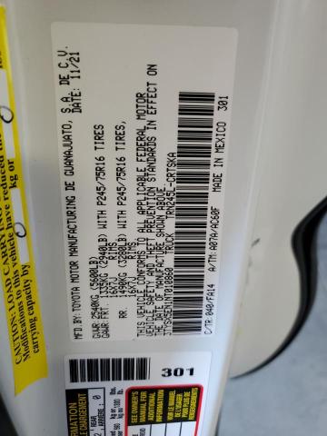 3TYSX5EN1NT010860 - 2022 TOYOTA TACOMA ACCESS CAB თეთრი ფოტო 12