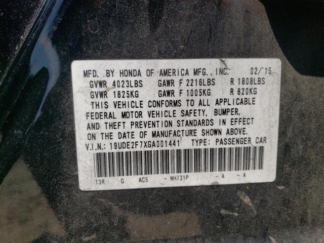 19UDE2F7XGA001441 - 2016 ACURA ILX PREMIUM TECH შავი ფოტო 12