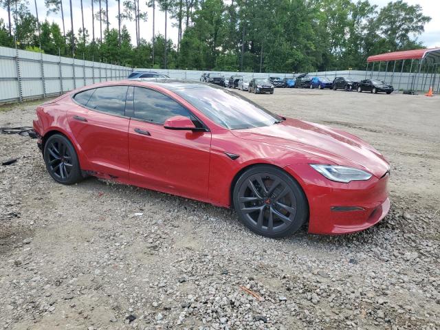 5YJSA1E60MF451039 - 2021 TESLA MODEL S RED photo 4