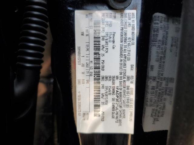 1FADP3E21JL269672 - 2018 FORD FOCUS S 黑色 照片 12