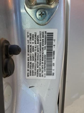 19XFB2F96CE019797 - 2012 HONDA CIVIC EXL فضي صورة 12