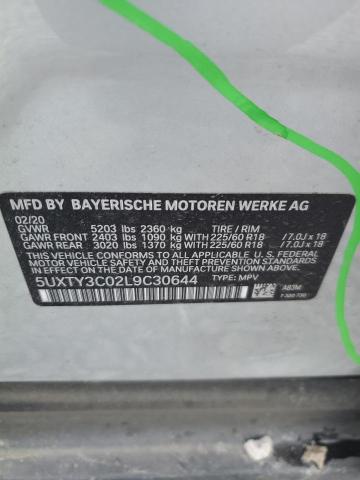 5UXTY3C02L9C30644 - 2020 BMW X3 SDRIVE30I SILVER photo 13