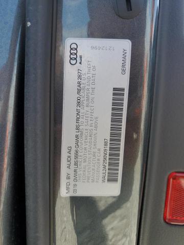 WAUL2AF25KN091887 - 2019 AUDI A6 PREMIUM PLUS CHARCOAL photo 12